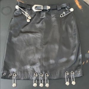 Vintage Gianni Versace Lambskin Leather Skirt